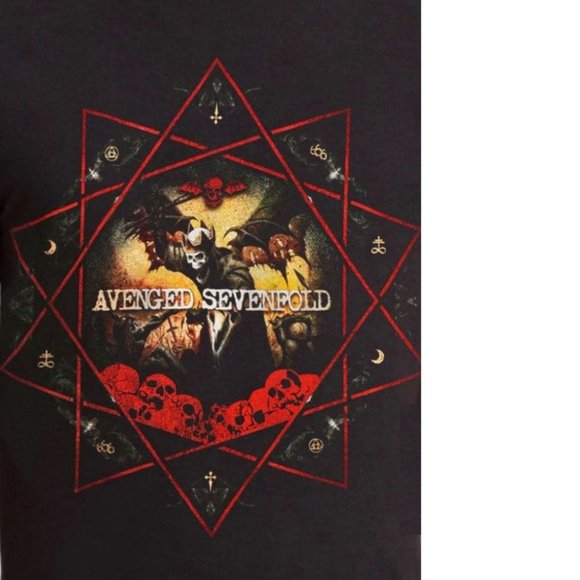 Avenged Sevenfold Decagram Logo A7X metal rock Official T-Shirt M NWT - Picture 2 of 2